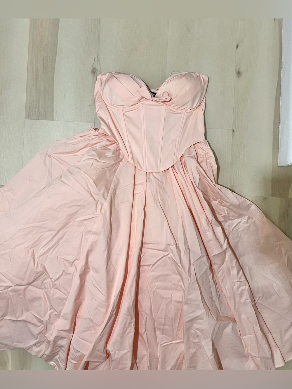 Babyboo NWT Women Medium Pink Soft Peach Prim Midi Dress Balletcore Princess - Picture 7 of 15